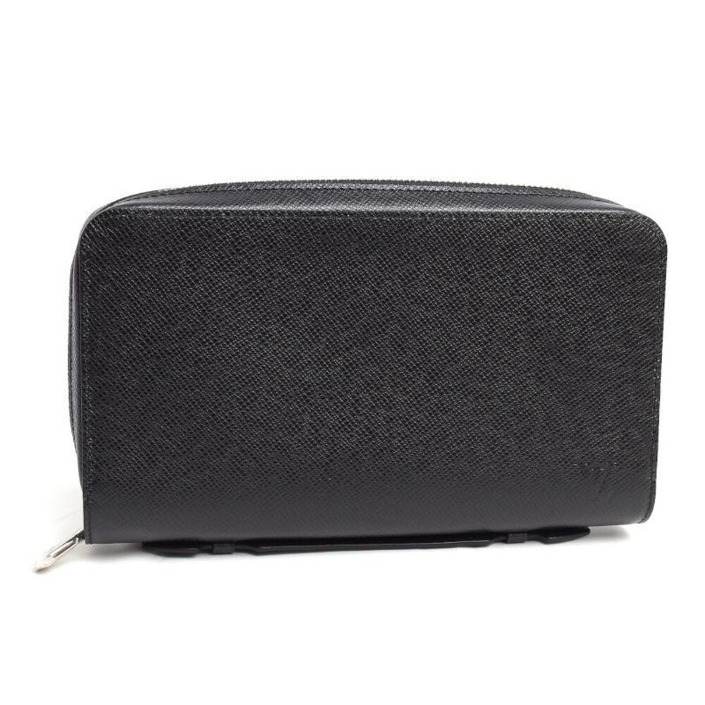 Louis Vuitton Zippy Wallet Taiga Noir Black Round Zipper Long Clutch Bag